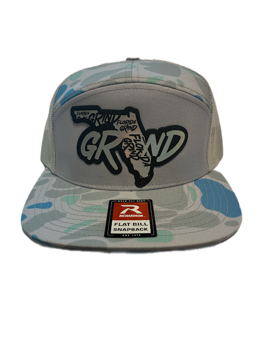 Salt Water Camo Flat Bill Trucker Hat