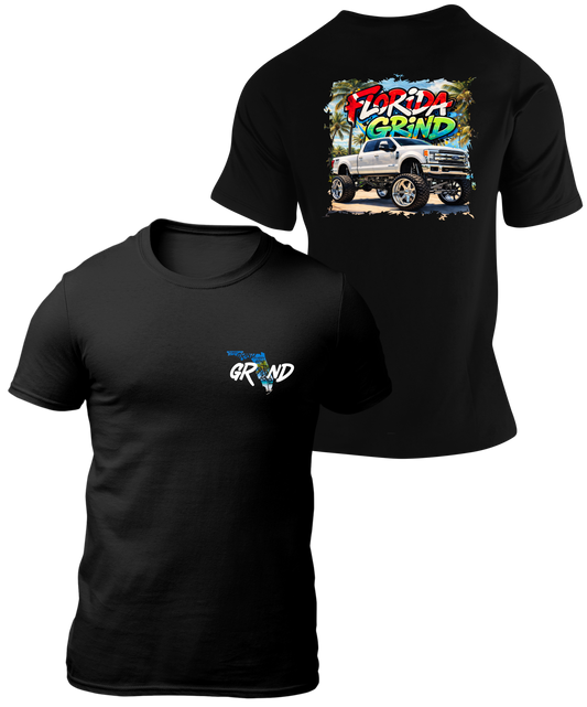 White Lifted Truck Tri-Blend T-shirt