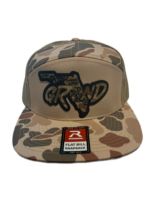 Tan Duck Camo Flat Bill Trucker Hat